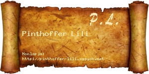 Pinthoffer Lili névjegykártya